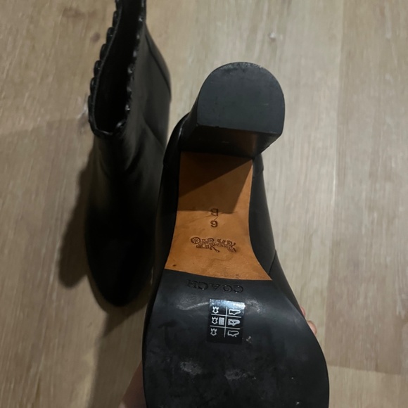 Black Coach Ankle Boots Sz 6 - Picture 2 of 4